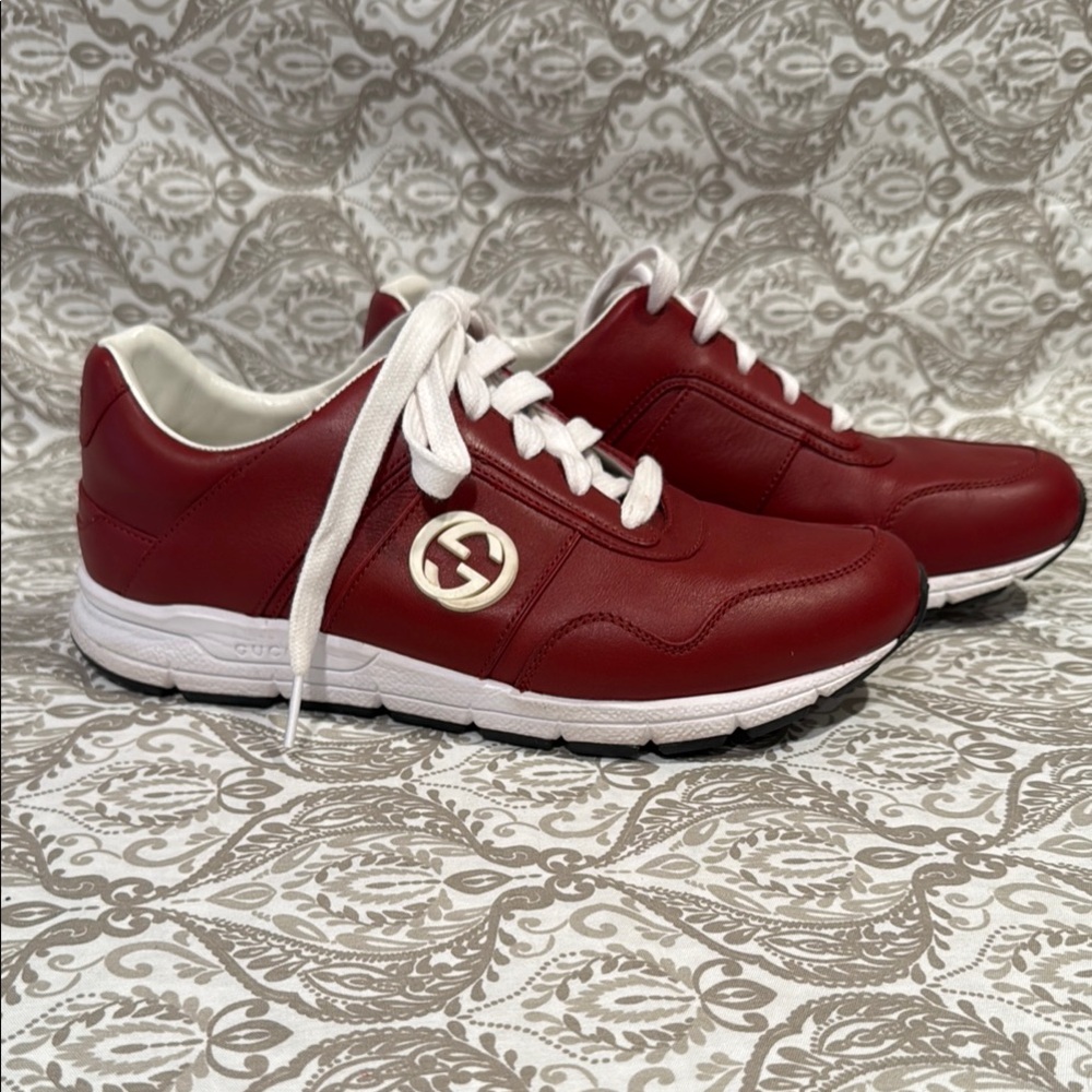 Gucci Red and White Womens Sneakers